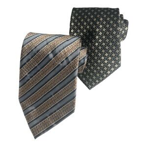 Elegant Striped Men's Ties - Black and Brown